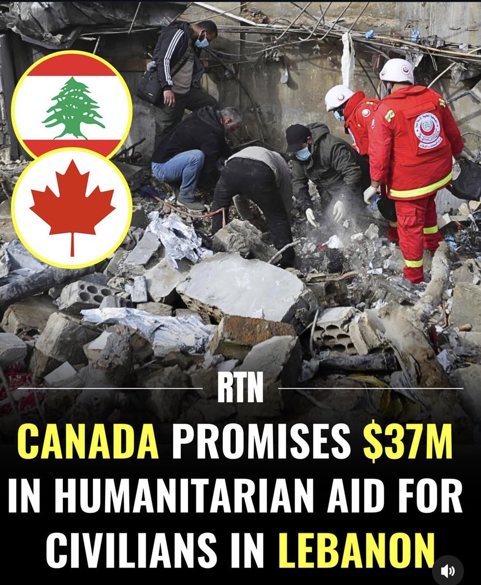 🇨🇦Kanada, Lübnan'daki siviller için 37 milyon dolardan fazla insani yardım sözü verdi.

İsrail ve ABD’nin peşine değil de vicdanın peşine takılanlara selam olsun…

#iranwar 
#yurttasulhcihandasulh