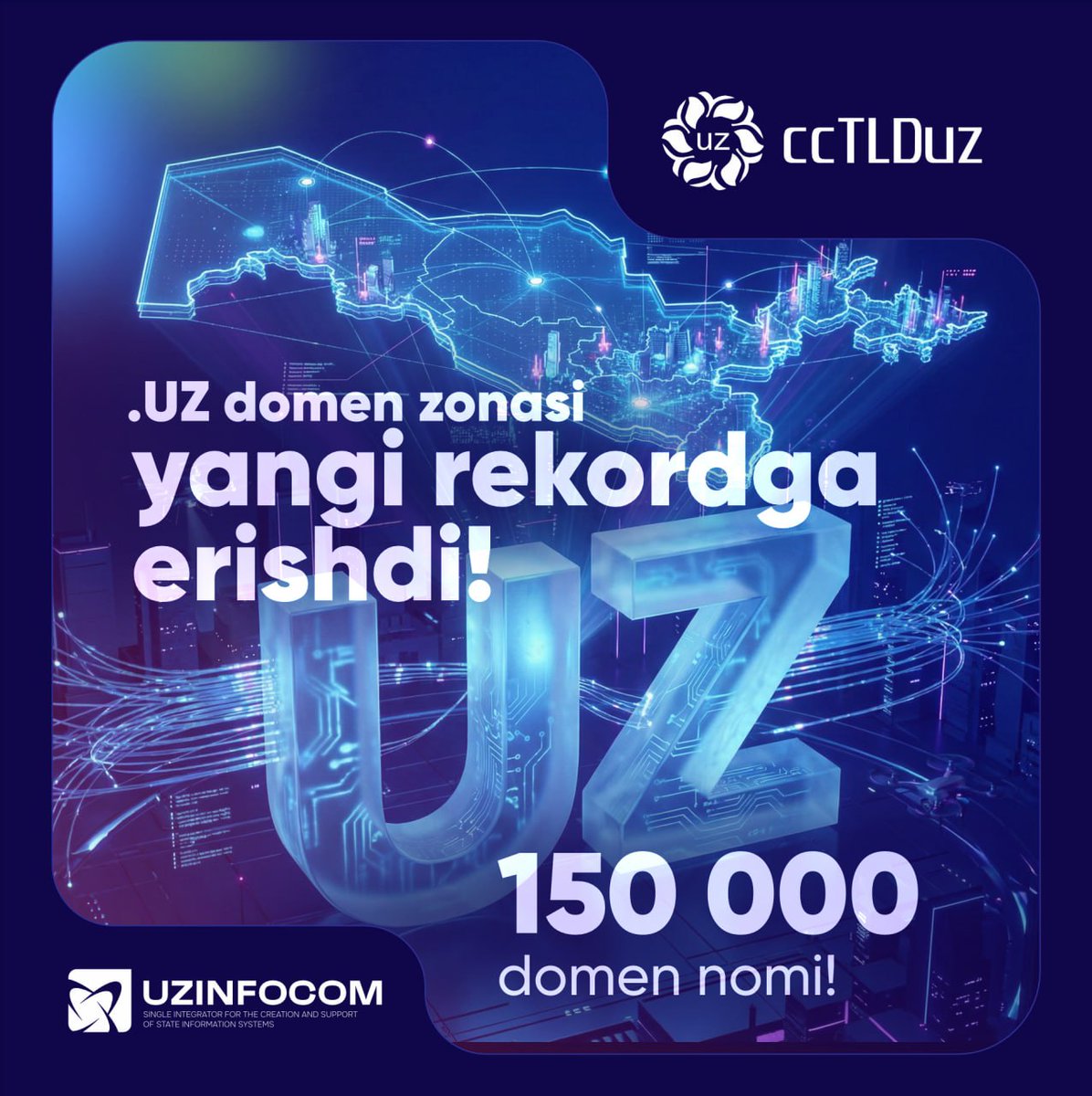 ccTLDuz's tweet photo. New Record for the National .UZ #Domain — 150,000 Domain Names! https://t.co/jh28a59NQg