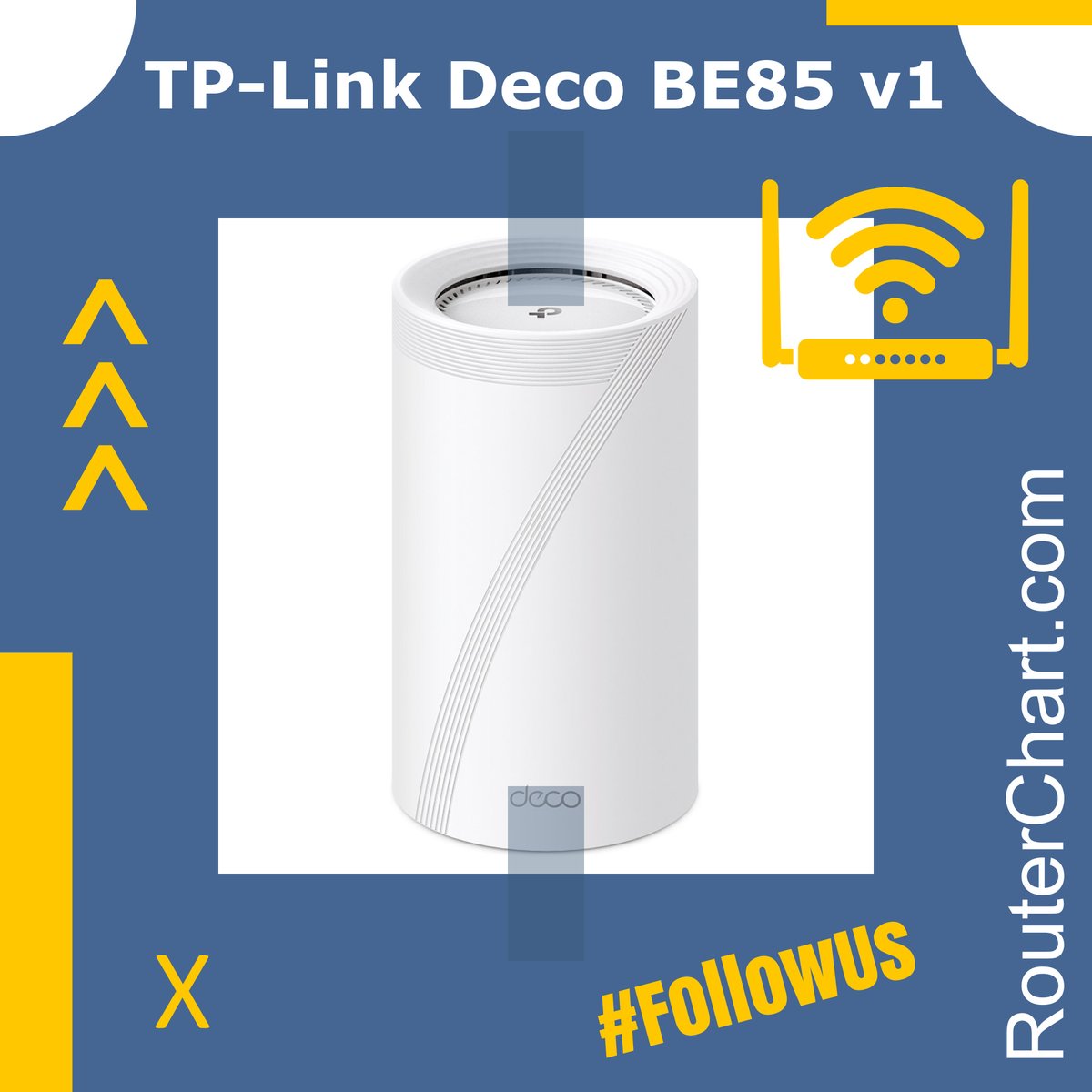 RouterChart's tweet photo. 📶 TP-Link Deco BE85 v1 Router Review 📡

🟢 Pros: 6 GHz ready, Wi-Fi 7 certified
🔴 Cons: weighty

For more details, visit our website!
https://t.co/pZsx58BGCX
#RouterChart
#TPLink #TPLinkRouter #TPLinkRouters
#Router #WiFi #Network
#NetworkCommunity #WiFiWorld https://t.co/jKGThGIapY