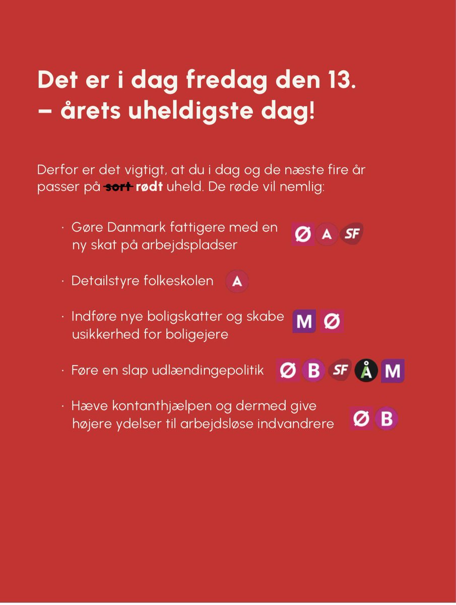 Fredag d. 13 er 👻, men slet ikke så skræmmende som en rød regering ...