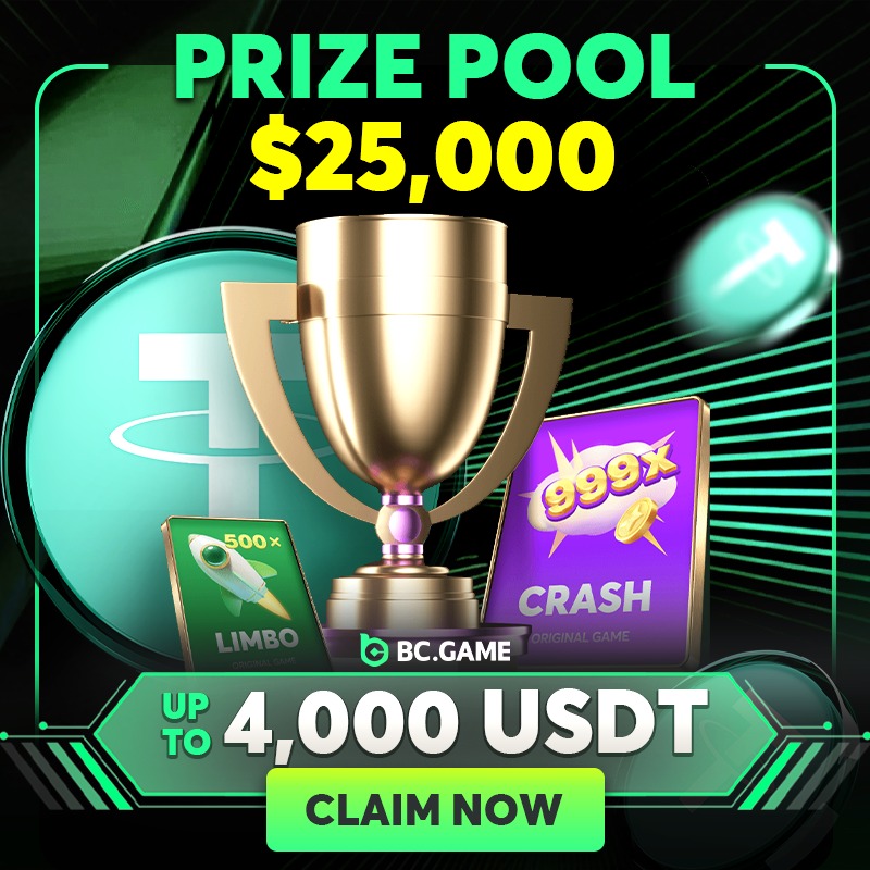 bcgame's tweet photo. CLAIM NOW GET UP TO $4000 USDT