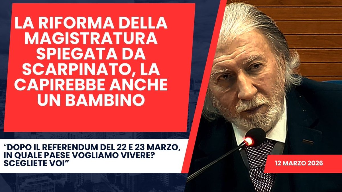 malgradotutto's tweet photo. La #riforma della #magistratura spiegata da #Scarpinato, la capirebbe anche un bambino
⬇️VIDEO:
https://t.co/88u5ghvA7e
#ReferendumSalvaCasta #refefendum #RiformaDellaGiustizia #riforma #Riformagiustizia #Nordio #Meloni #GovernoMeloni #13marzo https://t.co/5je4r42fpA