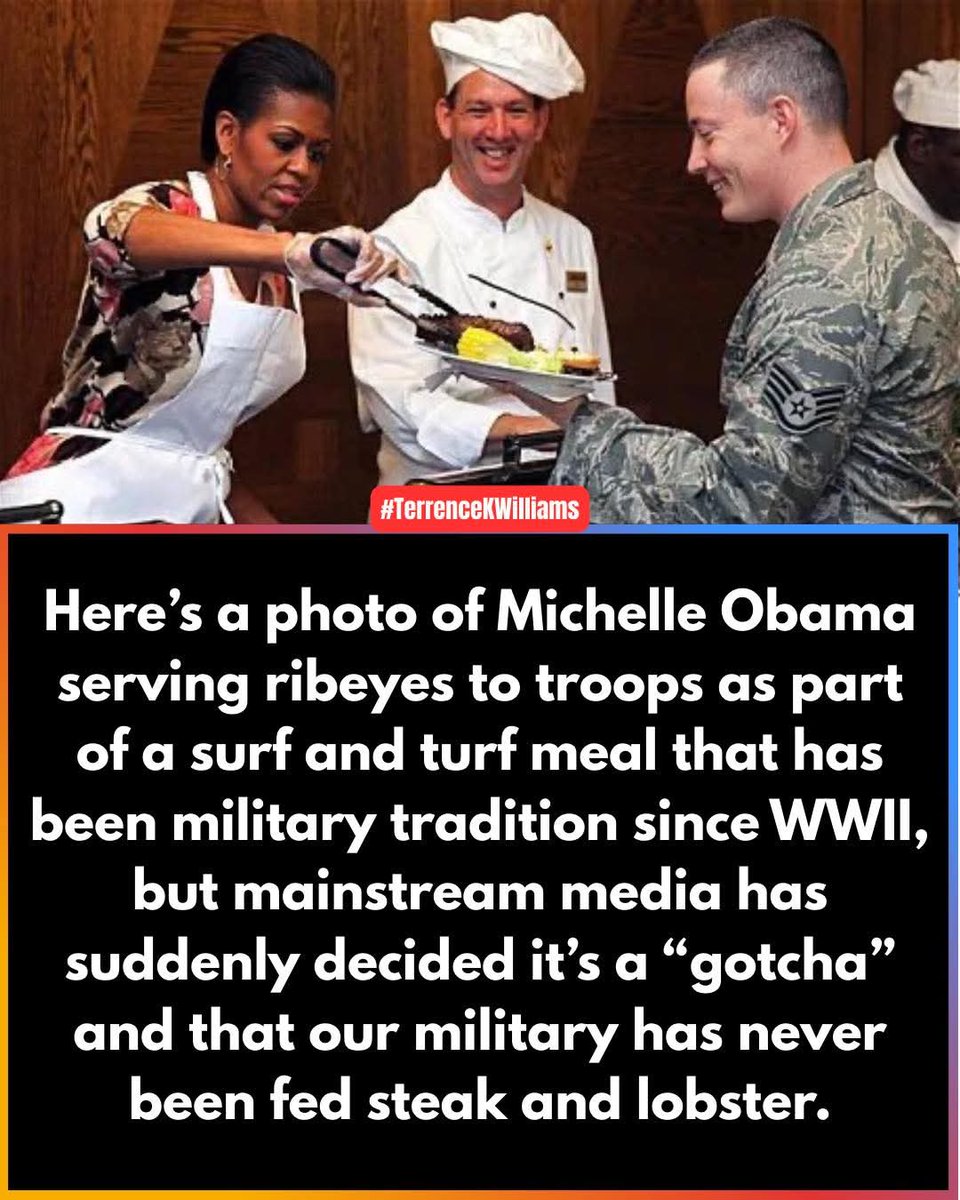 NewswirePatriot's tweet image. 💥BOOM! The mainstream media is losing their minds over what they call "Lobstergate."

Serving steak and lobster to our troops before they go into a war zone has been a LONG STANDING TRADITION since WWII!

Why are they upset now but not when Obama did it?