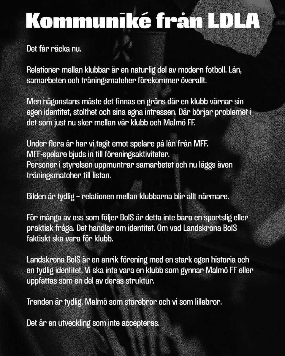 Ldlandskrona's tweet photo. Kommuniké från Läktardepartementets styrelse! https://t.co/bOlbS6mhqm