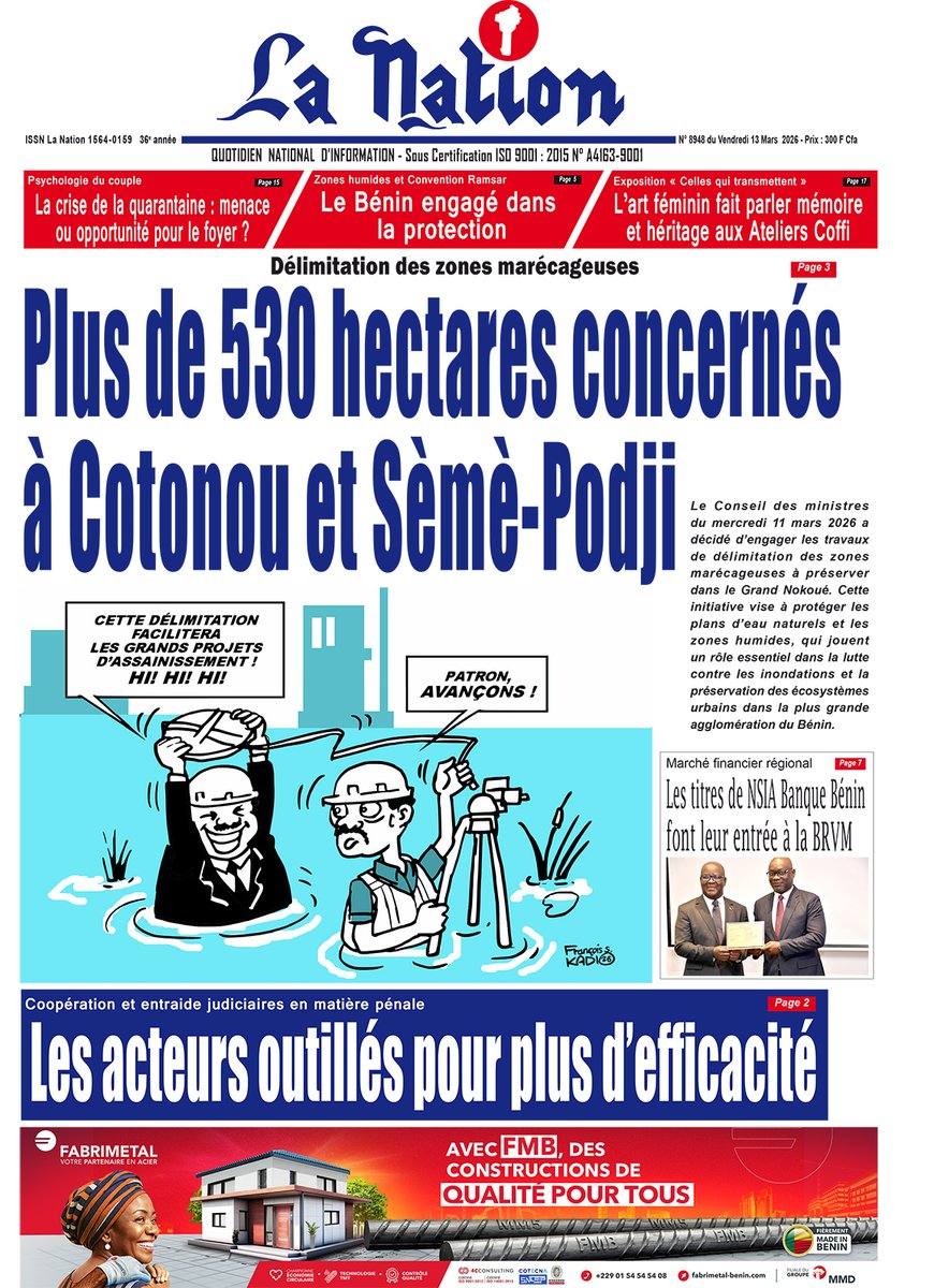 Quotidien du service public ''la Nation''- Bénin tweet media