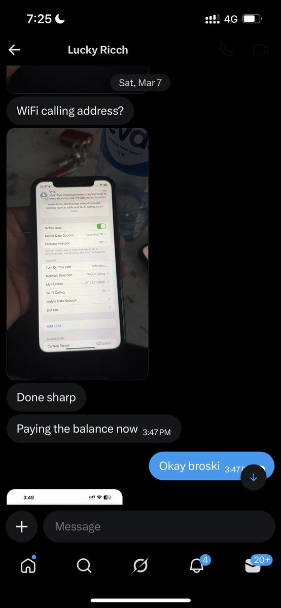 Esim Sorted ✅

eSIM AVAILABLE – No monthly fees🛜
Dedicated +1 US number included

Ideal for:
•  Social media sign-ups (WA, TG, IG, X, etc.)
•  OTP codes any site
•  Unlimited iMessage + SMS texting (pics too)
iOS &amp; Android compatible.
Monthly-yearly subscription ✅
DM me 📩