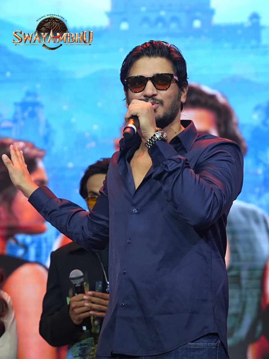 Jayaram_nikhil_'s tweet photo. Team #Swayambhu brought vibrant energy to Vel Tech University, Chennai during the promotions 💥💥

ICYM the EPIC #SwayambhuTeaser.
▶️https://t.co/IuWB3ouFMB…

BLASTING IN THEATRES THIS SUMMER 2026 🤩

#Swayambhu 
@actor_nikhil @iamsamyuktha_ @NabhaNatesh @krishbharat20 https://t.co/zhQOlLojPq