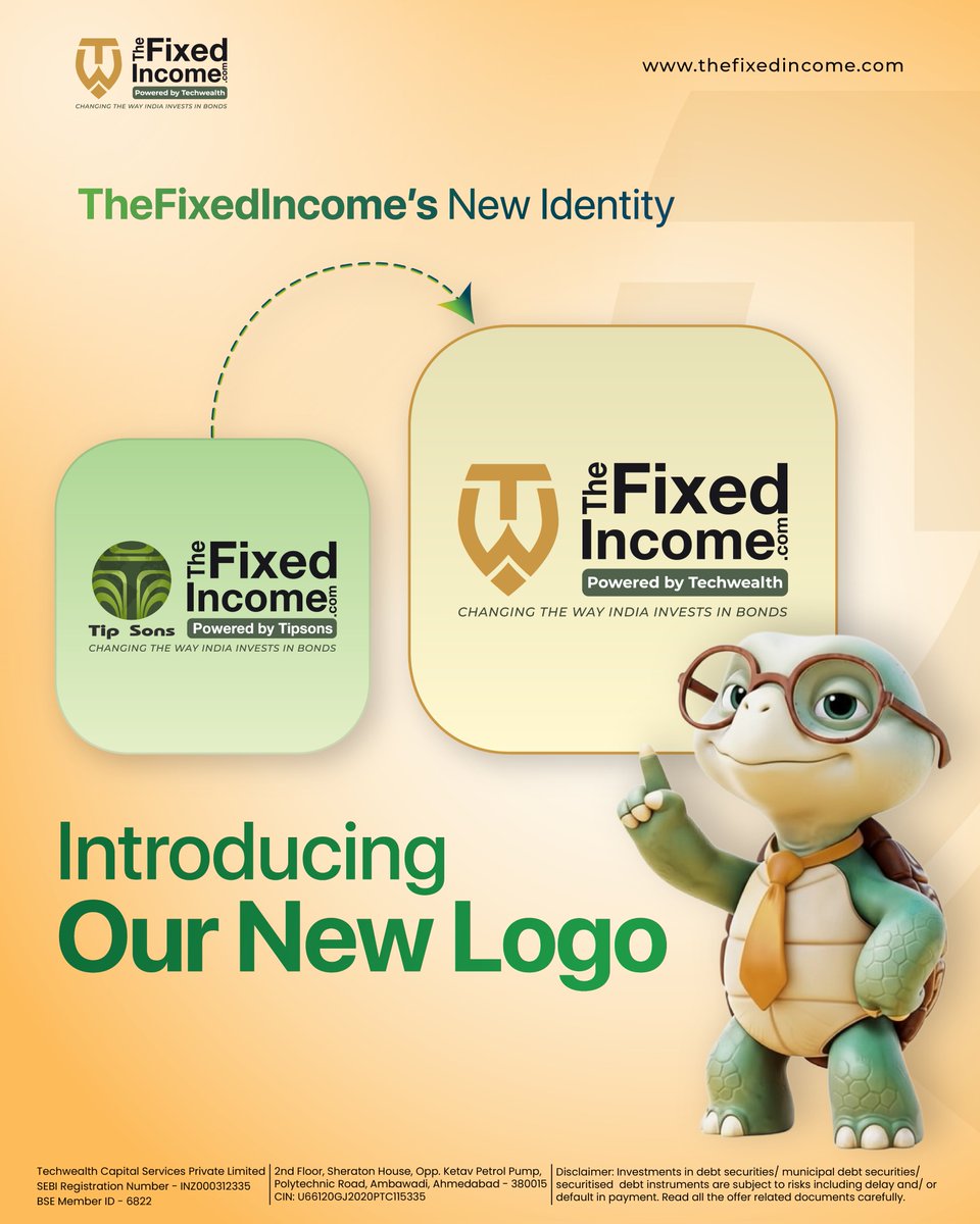 New Logo, Same Purpose!

TheFixedIncome's New Identity is here!

#TheFixedIncome #NewLogo #BondInvesting #FixedIncome #InvestSmart #SmartInvesting #IndiaInvests #InvestmentMadeSimple #BondMarket