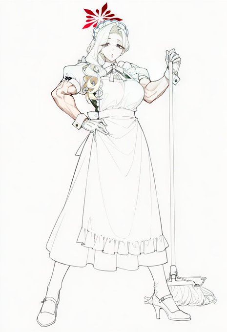 妄想上の ブルーアーカイブのメイド服のアケミ