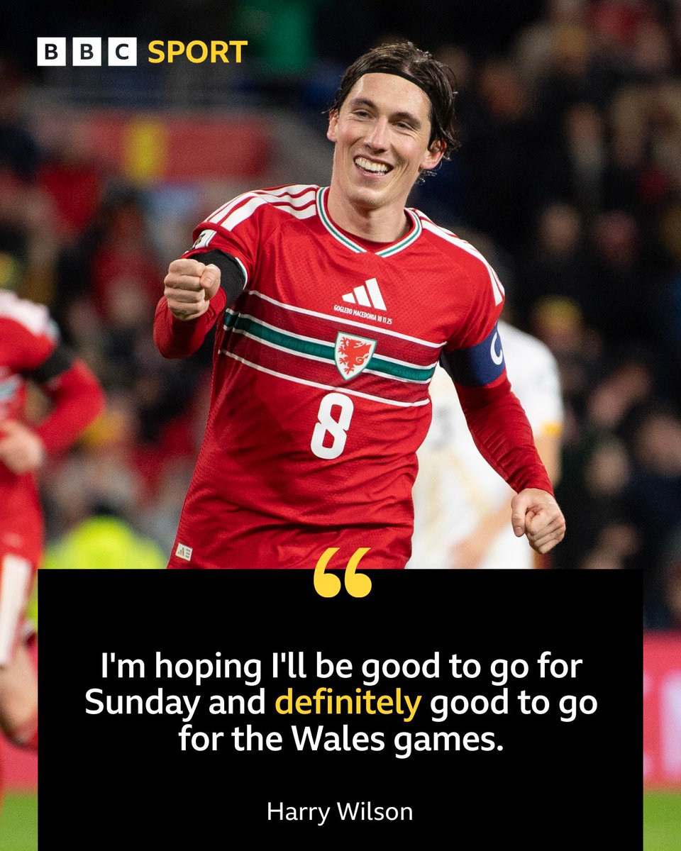 BBCMOTD's tweet photo. Major boost for Wales! 🙌

Harry Wilson has confirmed he is fit for Wales’ World Cup play-offs later this month 🏴󠁧󠁢󠁷󠁬󠁳󠁿 https://t.co/wsqHTBM1Cw