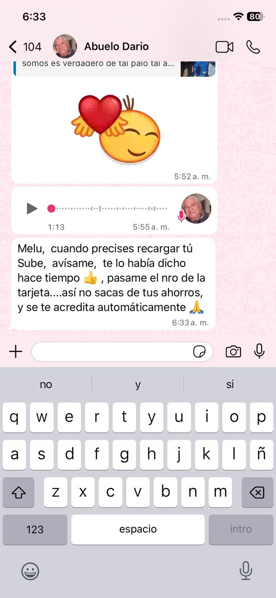 CorpacheMelu's tweet photo. COMO QUIEREN QUE ME HAGA LA FUERTE Y ADULTA INDEPENDIENTE SI MI ABUELO ME MANDA ESTOS MENSAJES😭😭❤️‍🩹❤️‍🩹 https://t.co/6Tz1wROSUR