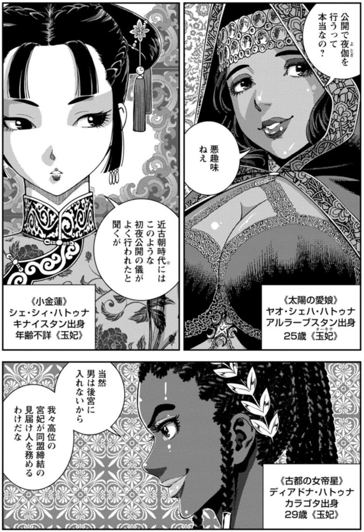 オスマン帝国のハレムをモデルにした拙作『星天のオルド』でも正式な妻(正妃)は4人までという設定になってます☺️
そして、それより下位の妃たちにもいくつかの位階が設定されているのは中国の後宮制度を真似たものです。有名な楊貴妃の「貴妃」も宮妃の位階のひとつ。