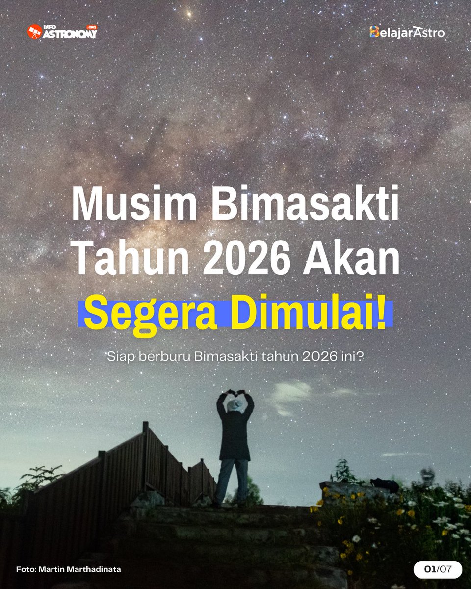 infoAstronomy's tweet photo. Marhaban ya Musim Bimasakti! ✨

Sebentar lagi, kita akan memasuki Milkyway Season tahun 2026. Ini tips untuk pengamatannya. 👇 https://t.co/WpldOcAZg0