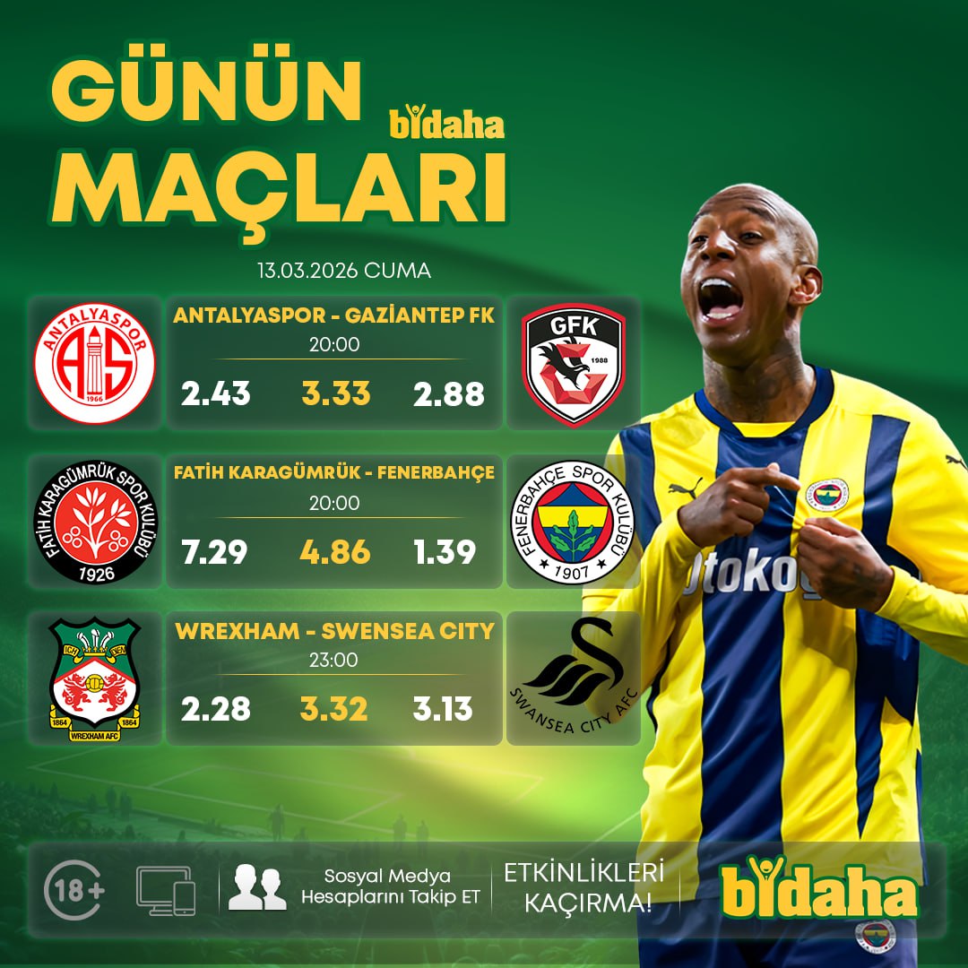 🔥 İşte Karşınızda Bidaha'nın Kazandıran Çılgın Oranlı Maçları 👍

⚡ Dünyanın Her Yerinden En Keyifli Maçlar, Bidaha'yla Kazandırmak İçin Ayağınıza Geliyor !!! 🎁

🔗 GÜNCEL GİRİŞ (t2m.io/Bidaha)
