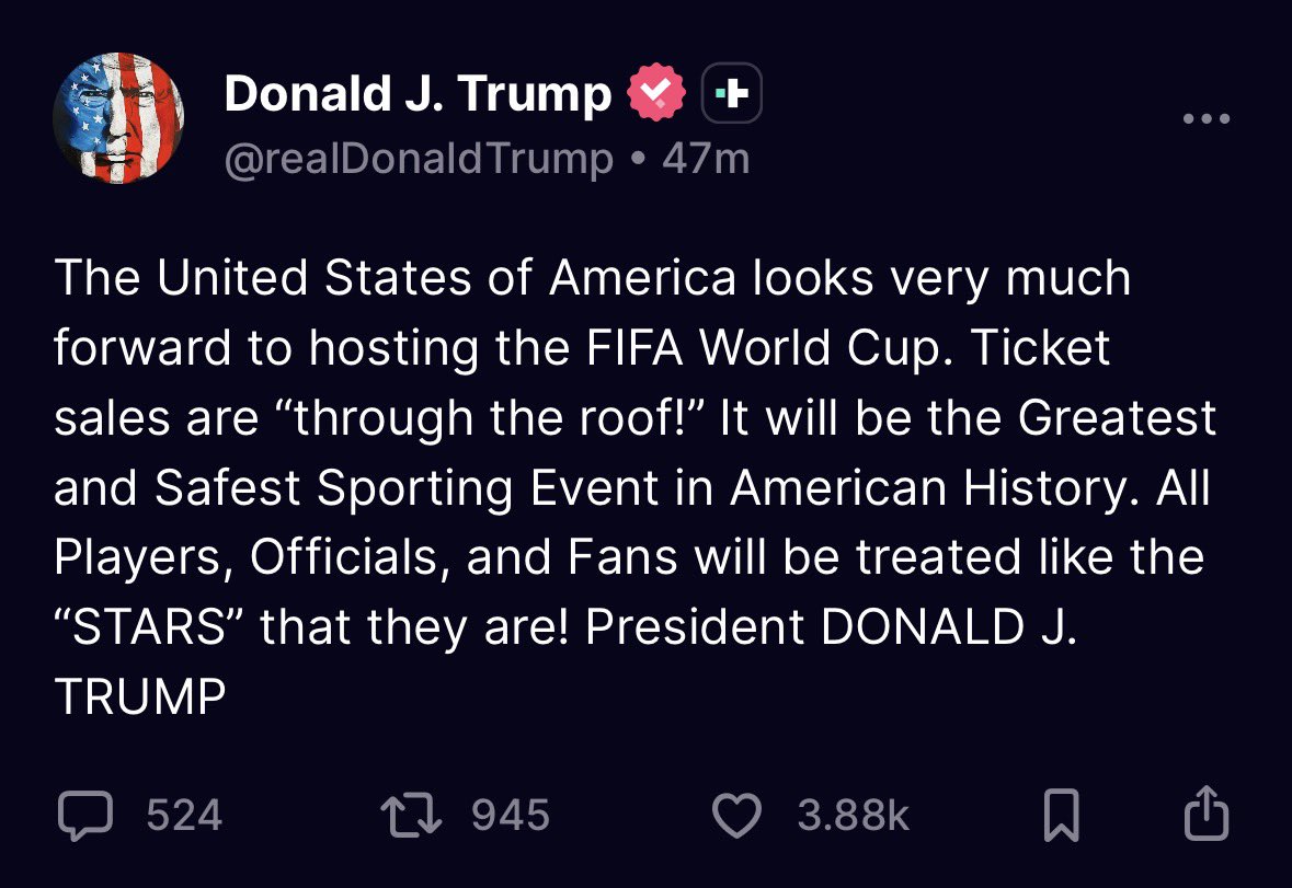 Donald Trump is the new Nostradamus 
“Through a he roof” “STARS”
During the World Cup I’m calling we witness fallen angels “stars” coming down to cause mass hysteria for the world to see.