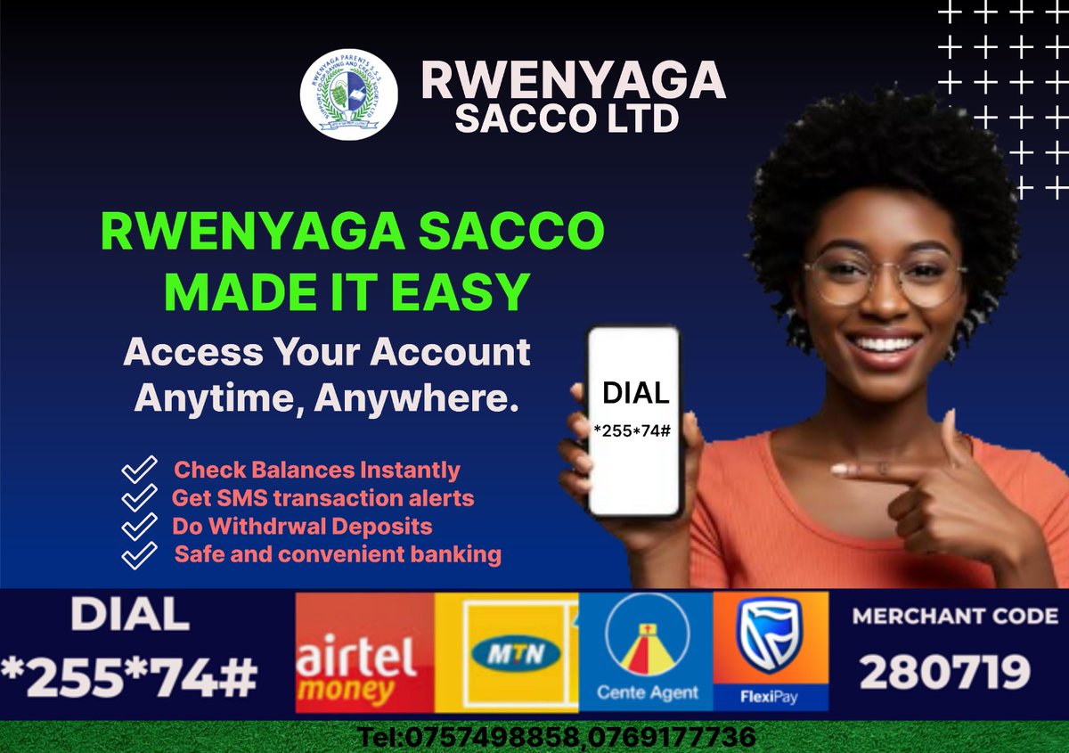Rwenyagasacco1's tweet photo. Don't be the one in the queue. Save time and access your savings anywhere, anytime by dialing *255*74#. It's fast, secure, and right at your fingertips!
#MobileBanking #SACCOUganda #FinancialInclusion #EasyBanking #DigitalFinance #Uganda https://t.co/kEAouaF6xG