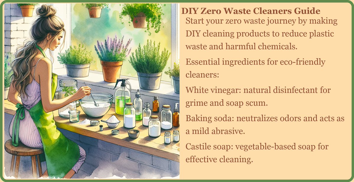GreenPlanetYou's tweet photo. Kickstart your zero waste journey with DIY cleaning products that are as kind to the planet as they are to your home! 🌿✨ #greenliving #green #environment #ecofriendly #sustainability #greenchoices #greenlifestyle #ZeroWaste #SustainableLiving #EcoFriendly https://t.co/ZUZZj6tfC0