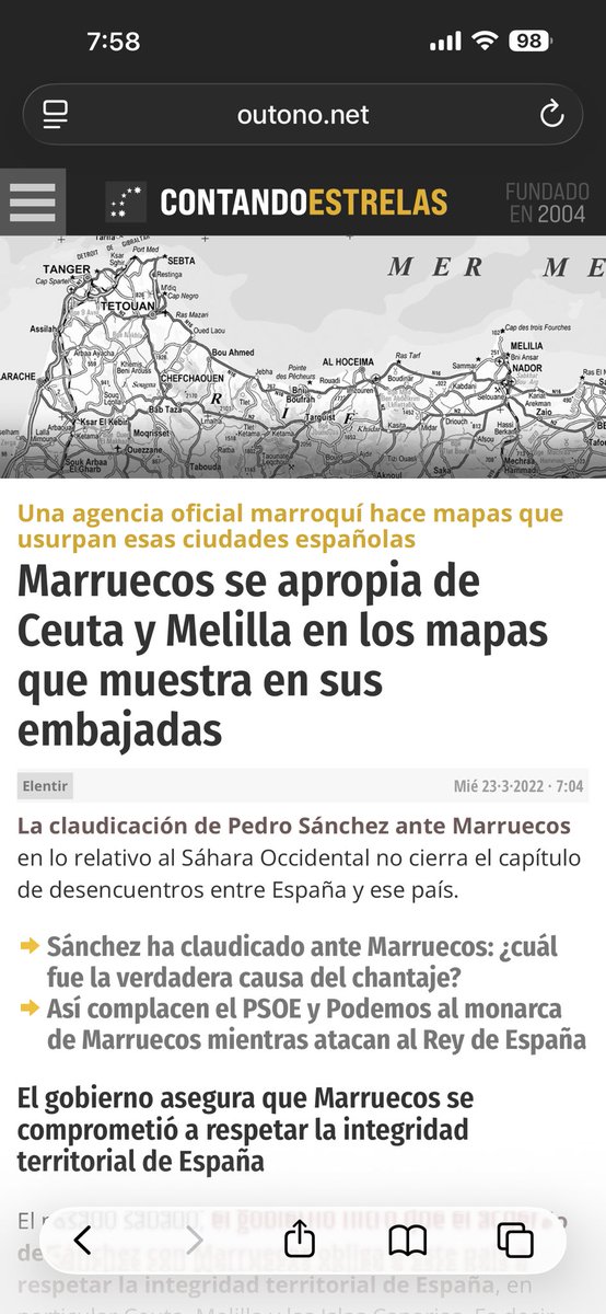 Ceuta y Melilla acabarán siendo marroquíes por población. En cuanto superen a los españoles, sus representantes “nacionalizados” harán una declaración unilateral de anexión a Marruecos, y tendremos a miles y miles de ellos dentro de la península apoyando la marcha verde que harán