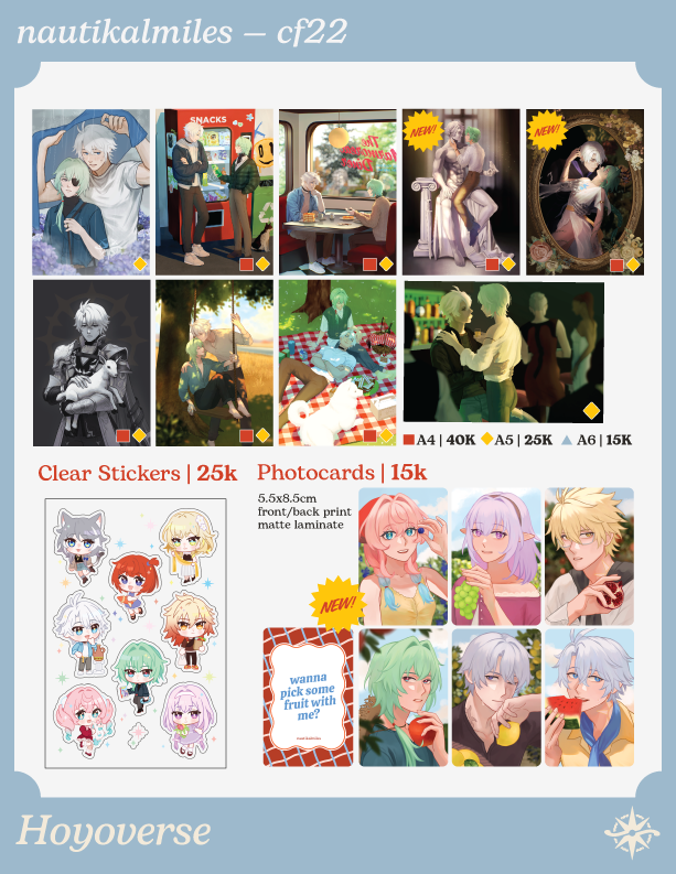 nautikalmiles's tweet photo. [🩷s appreciated]

PH/coscarni: mail order &amp; event pickup ✅
cf22: event pickup ✅
📋 forms in reply
❤️ phainaxa, hoyoverse, chainsaw man, originals

#cf22 #cf22catalogue #comifuro22
#CosplayCarnival #FanFairAtCosplayCarnival2026
(1/2) https://t.co/UVcsjeM7Yp