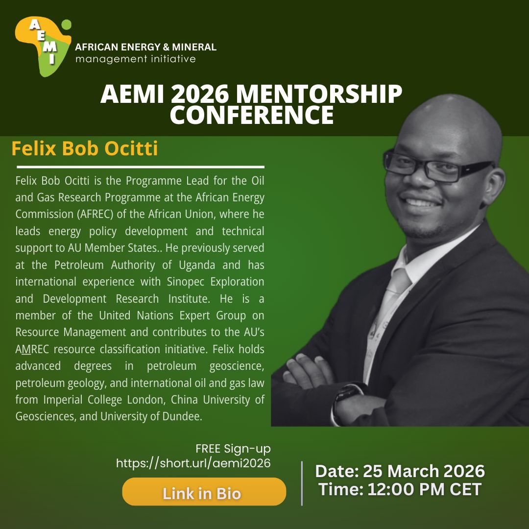 We are pleased to welcome Ocitti Bob Felix, Programme Lead for the Oil and Gas Research Programme at the African Energy Commission (AFREC) of the African Union, as a featured speaker at our upcoming conference.