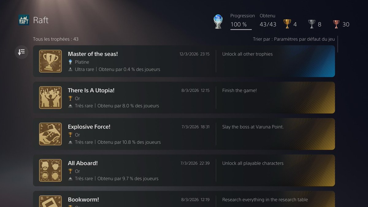Val_SLL's tweet photo. 148eme platine. #Raft https://t.co/CjOICu8Iez
