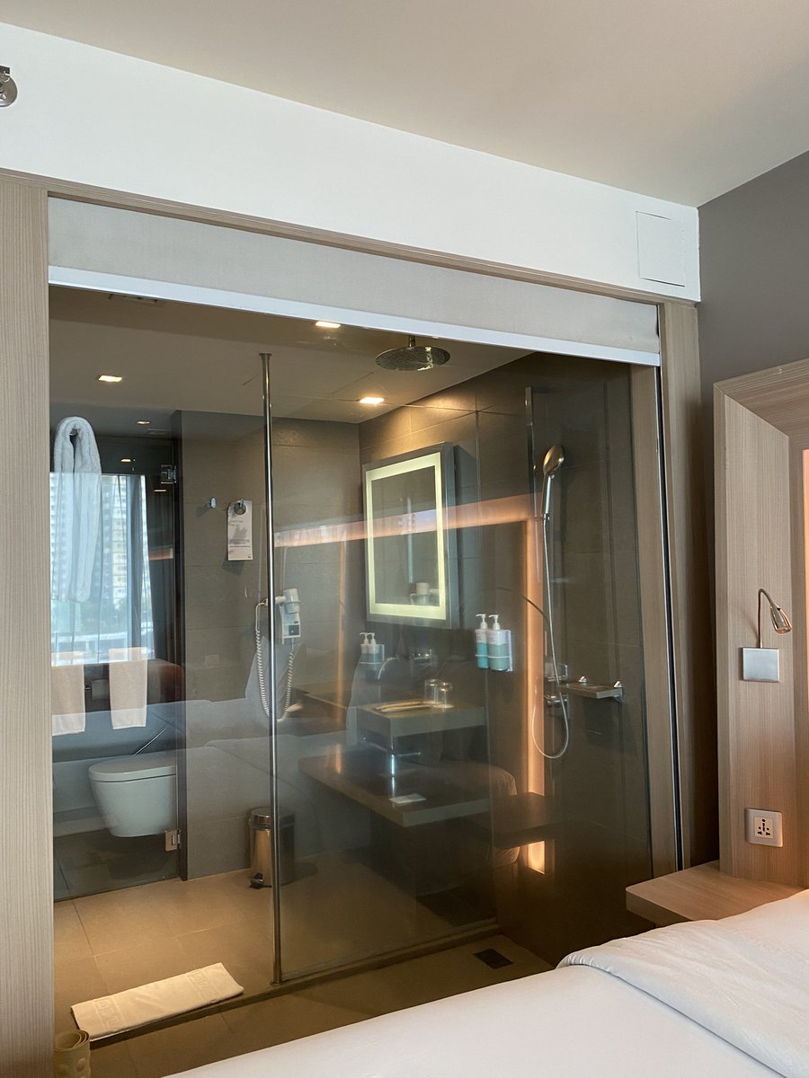 so why does the bedroom have a full view of the bath…