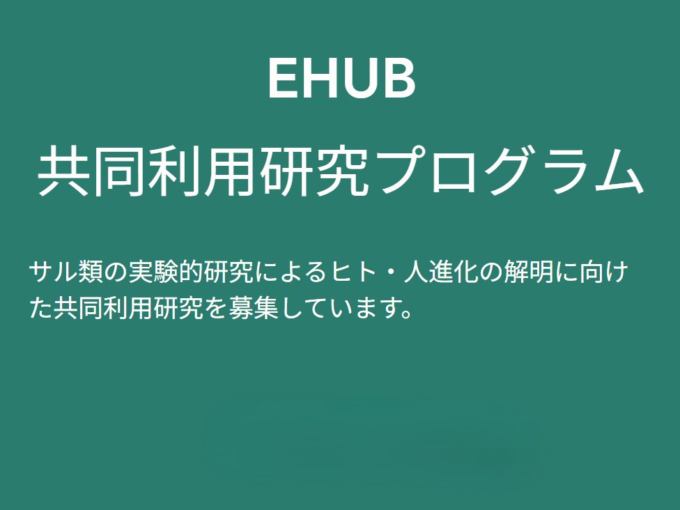 京都大学ヒト行動進化研究所 tweet media
