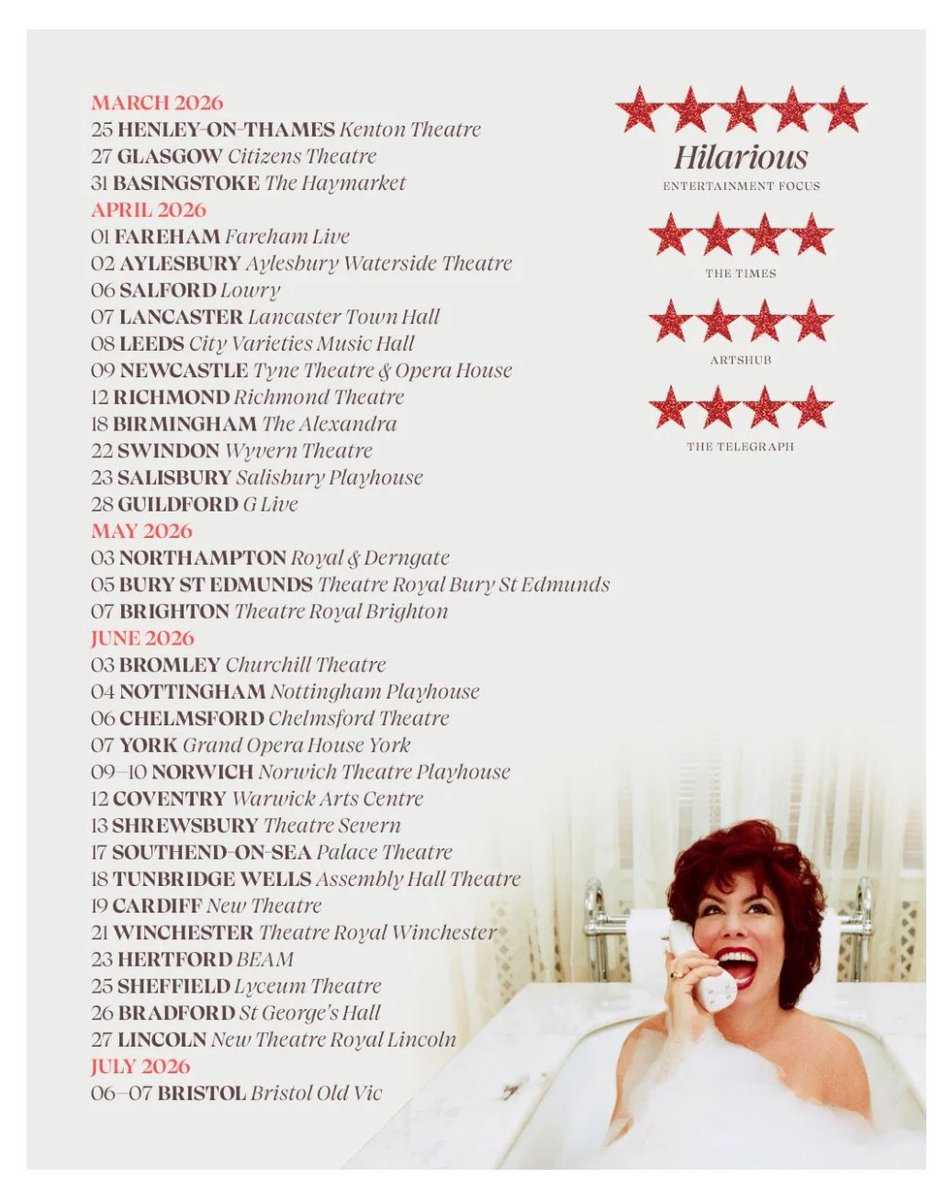 MANCTHEATRICAL's tweet photo. It's almost easier to say whom Ruby Wax DIDN'T meet! An evening of fascinating insights from in her huge TV shows 'Ruby Wax Meets’ & ‘Full Wax'. Donald Trump, OJ Simpson, Madonna and more. Check out @MANCTHEATRICAL fave @Rubywax @the_lowry on April 6th #ABSOLUTELYFAMOUS #RUBYWAX https://t.co/QIvTy7zXzC