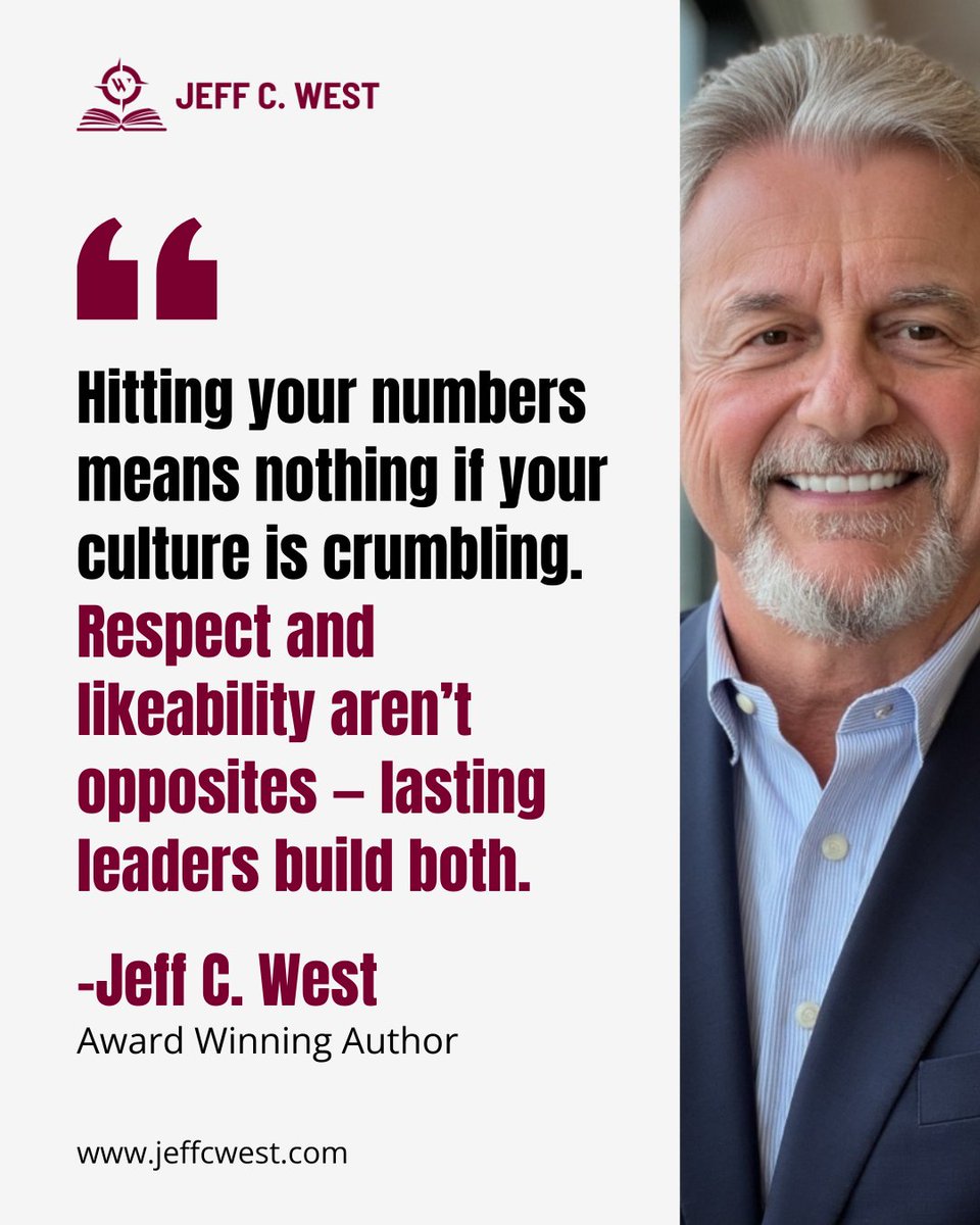 Many leaders think they must choose between being respected or being liked.
But the strongest leaders build both.

Results matter.
Numbers matter.
But culture matters just as much.

Because when your culture is strong, your people and your results thrive.