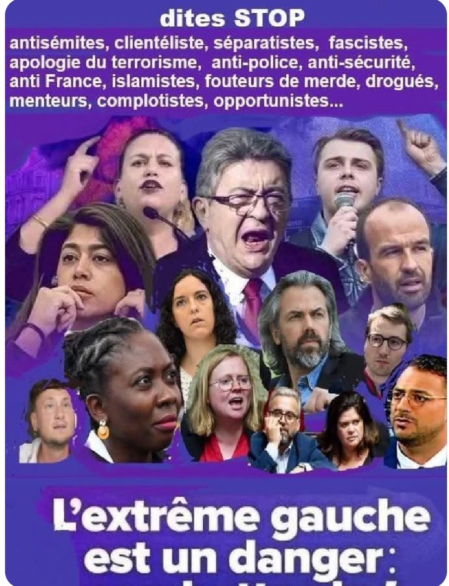 J'APPELLE À FAIRE BARRAGE A LFI DIMANCHE À TOUTE CETTE BANDE DE RACAILLES... 😡