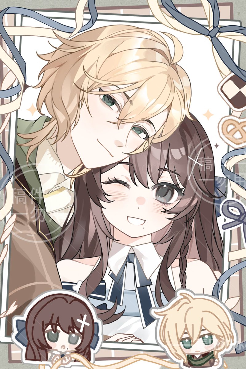 JuJuCong233's tweet photo. Thanks for the commission 🥳you like the couple？  #commissionsopen #chibi #ocart  #commission #couple https://t.co/PTyufEij9x