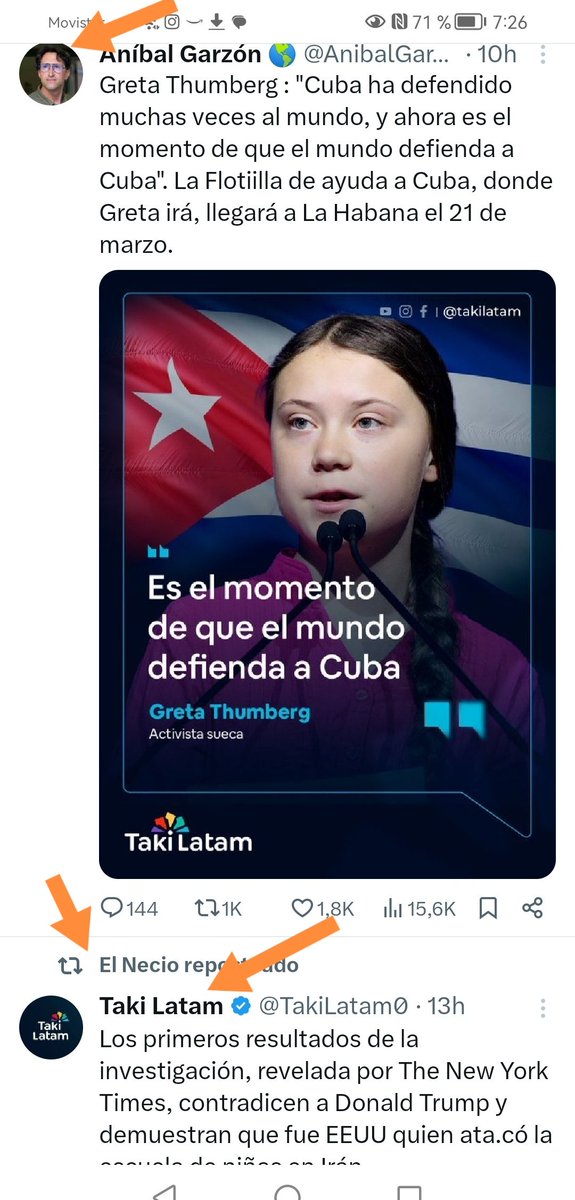 Onnekacum's tweet image. Parece que la plaga de bots turkos Sanchistas que estuvo invadiendo X durante una semana finalizó sus contratos y ahora la sustituye esta plaguita cubana que cree que Greta Thunberg admiradora de las dictaduras islamistas puede ayudarles a defender su causa.
 Sois el eje del Mal.
