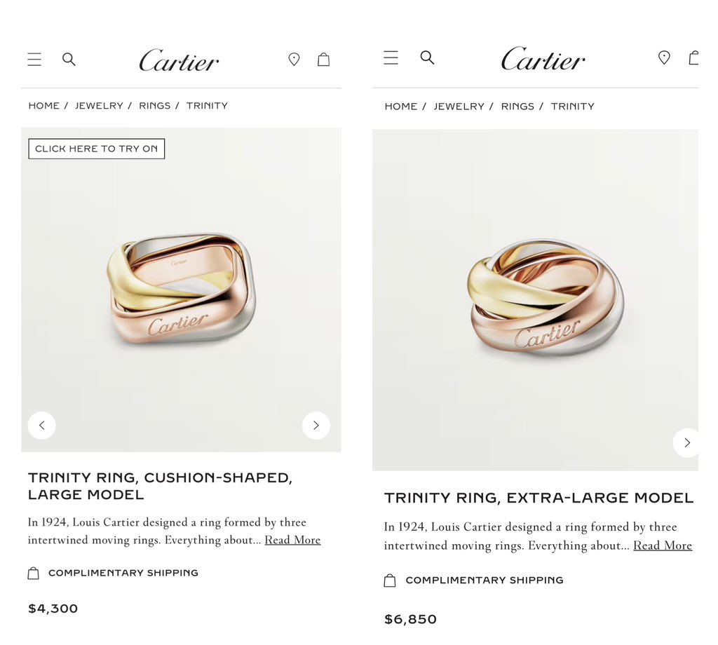 Fidelity Rp RP.🐰がCartierのTrinity Ringをデザイン違いで2つもしてる🥹 この💍の持つ意味も素敵なんだよね ピンクゴールド…愛 ...