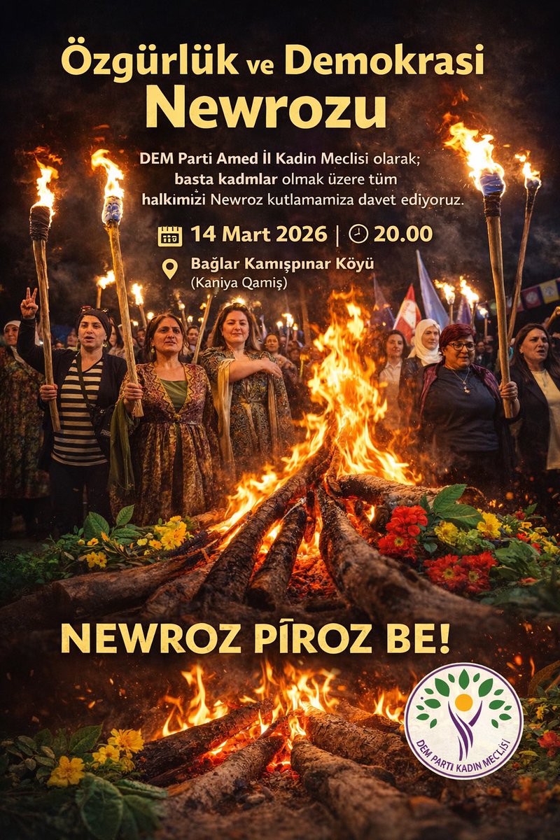 Özgürlük ve Demokrasi Newroz’unu kadınlar öncülüğünde gürleştiriyoruz.

#Newroz2026