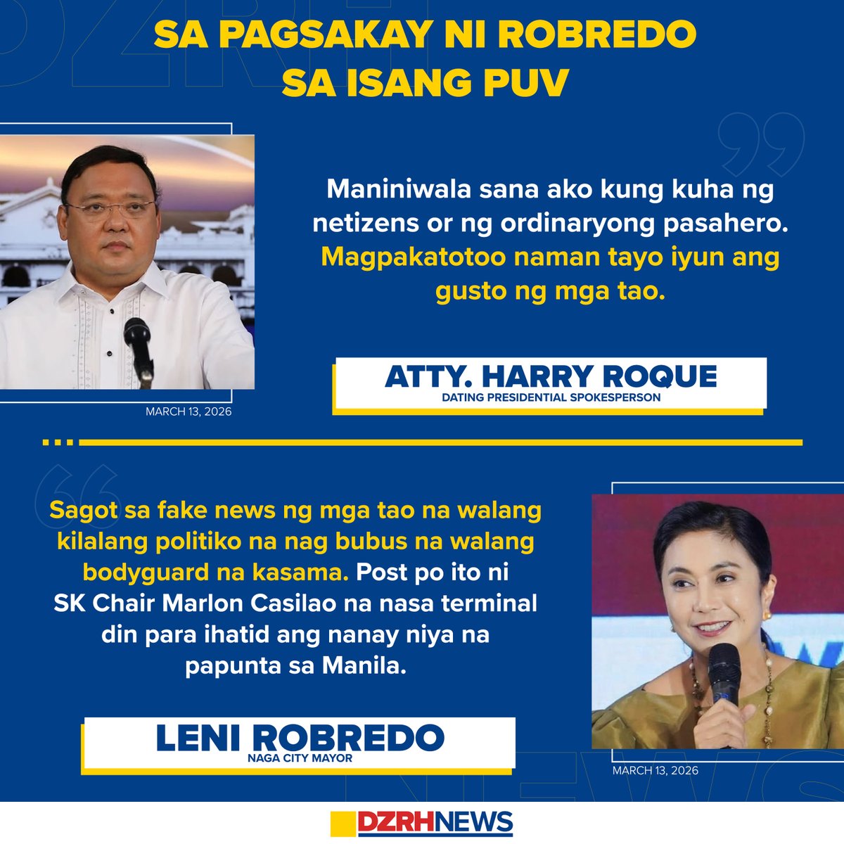 dzrhnews's tweet photo. Sinagot ni Naga City Mayor Leni Robredo ang mga paratang ng ilan kaugnay sa kanyang pagsakay sa isang public utility vehicle (PUV) na patungong Maynila. 

BASAHIN: https://t.co/c8PjBbi6LV https://t.co/rOhTFhhcRl