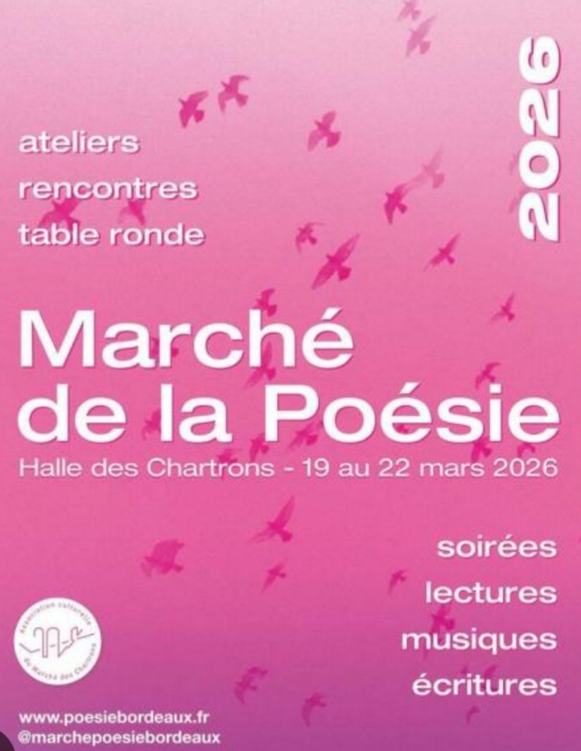 Retrouvez La Page blanche, revue de Littérature et de Poésie, maison d'édition, au marché de la Poésie de Bordeaux, à la Halle des Chartons, du 19 au 22 mars, pour fêter le Printemps des Poètes !

lapagneblanche.com

#printempsdespoetes
#poesie