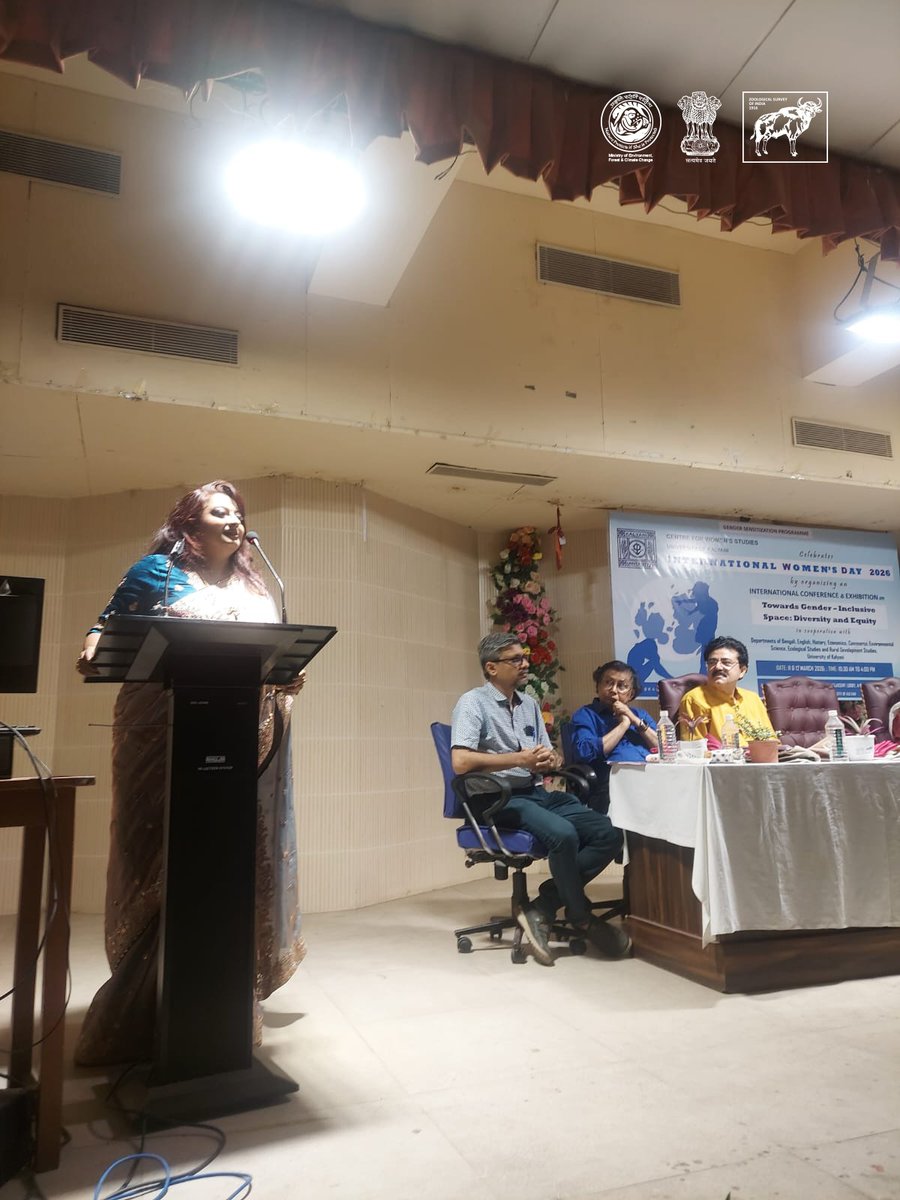 ZoologicalI's tweet image. “The Missing Half” 🗣️ Dr. Dhriti Banerjee, Director of ZSI, delivered a compelling keynote on gender equity &amp;amp; diversity at the University of Kalyani yesterday. 

#IWD2026 #WomenInScience #ZSI #DiversityEquityInclusion #GenderEquality