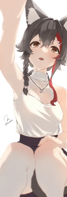 彩度あげた こっちの方がいいね ミオしゃが健康的になった