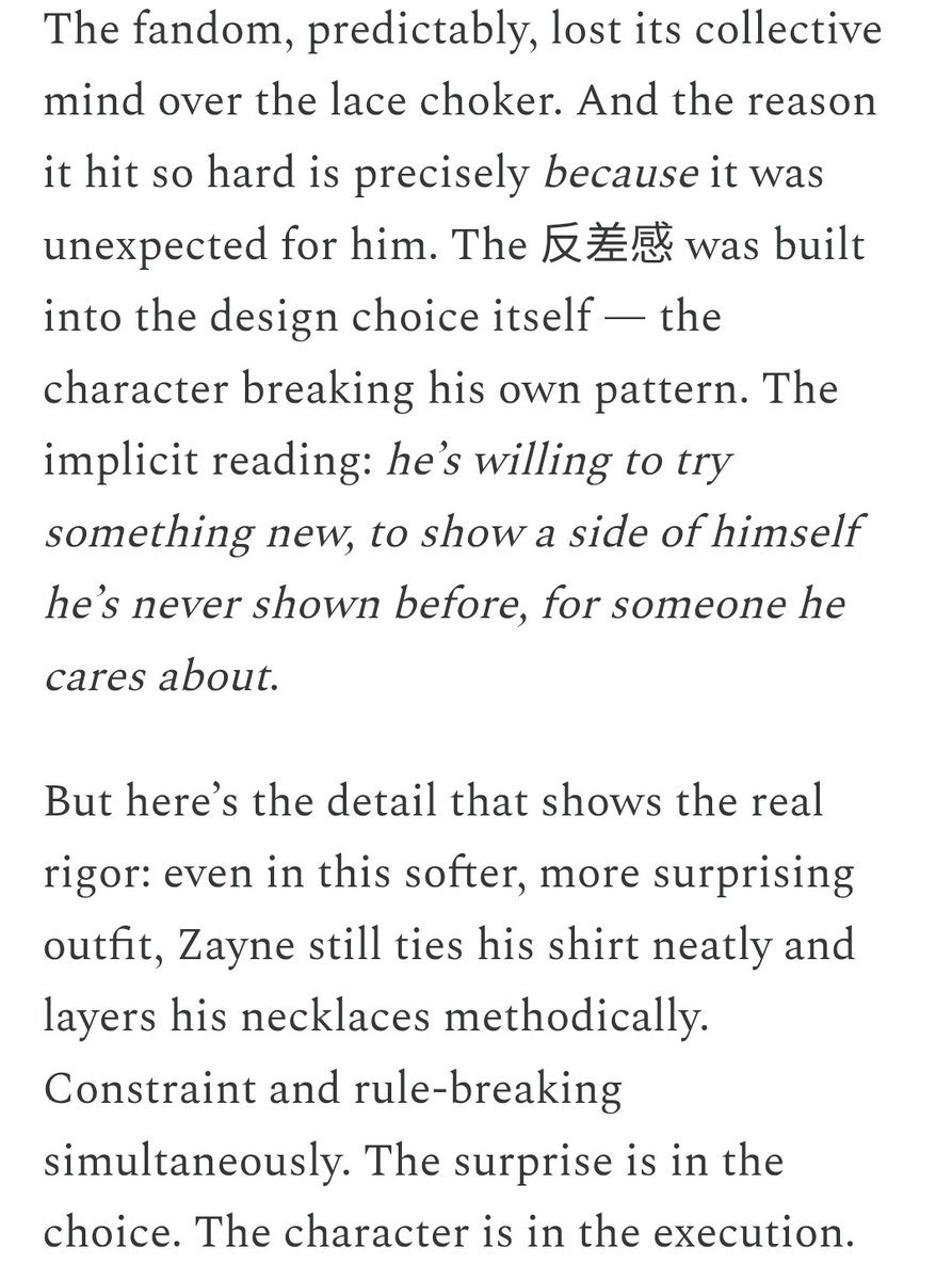 Excerpt on Zayne's Fragrant Possession outfit design from the GDC, transcribed/summarized by <a href="/IhearaMurmur/">Murmur | First-Person Voice</a>

"The choker carries a slightly seductive charge that has absolutely no business being on Zayne."

Respectfully, devs, it has ALL the business to be on Zayne 🫣🫣
