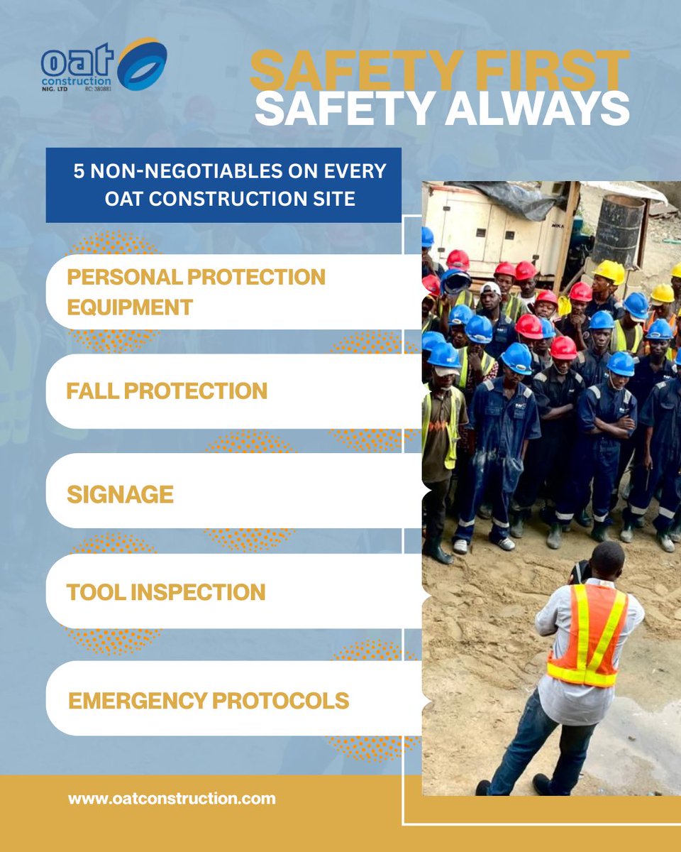 5 rules. Zero exceptions. 

Every Oat Construction site runs on non-negotiables that protect our people and guarantee our quality.

This is how we build. This is who we are.