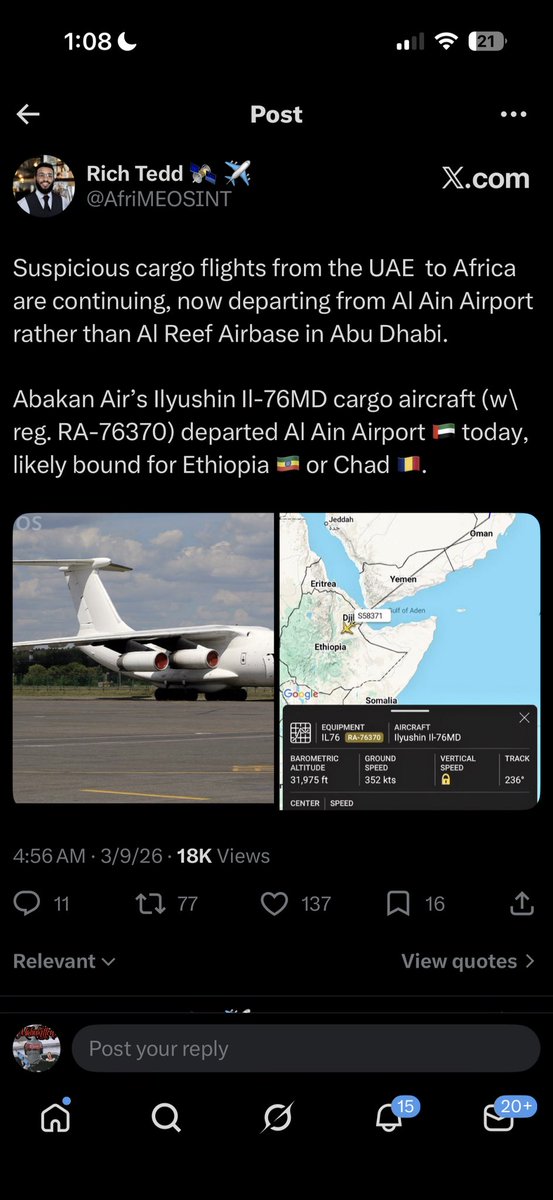mabukittens's tweet photo. no iran is not freeing sudan, iran hasnt even stopped the emiratis from sending stuff to the RSF which they did this week. Please correct this this a complete fabrication by the original poster. The video is very old from a 2024 SAF recapturing of a city i believe. 

the SAF has captured one town called Bara that they just lost temporarily. There has been no changes or drying up of resources. It would take a lot longer than two weeks and not just targeting americans but targeting the emiratis directly. The RSF also has a huge huge hugeeeee stockpile from the dozens of gigantic shipments a month the UAE has done for two years straight 

please the rest of the grifters I know wont listen but this is harmful misinformation 

please 

and thank you