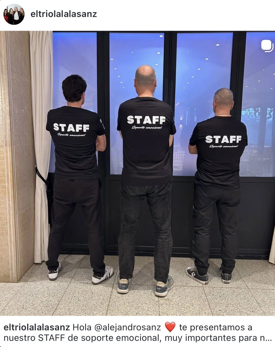 El soporte emocional de #ElTríoLaLaLá está preparado para la #GiraYAhoraQué. Los queremos un puto imperio😍
<a href="/AlejandroSanz/">Alejandro Sanz</a> estados "ready"🔥