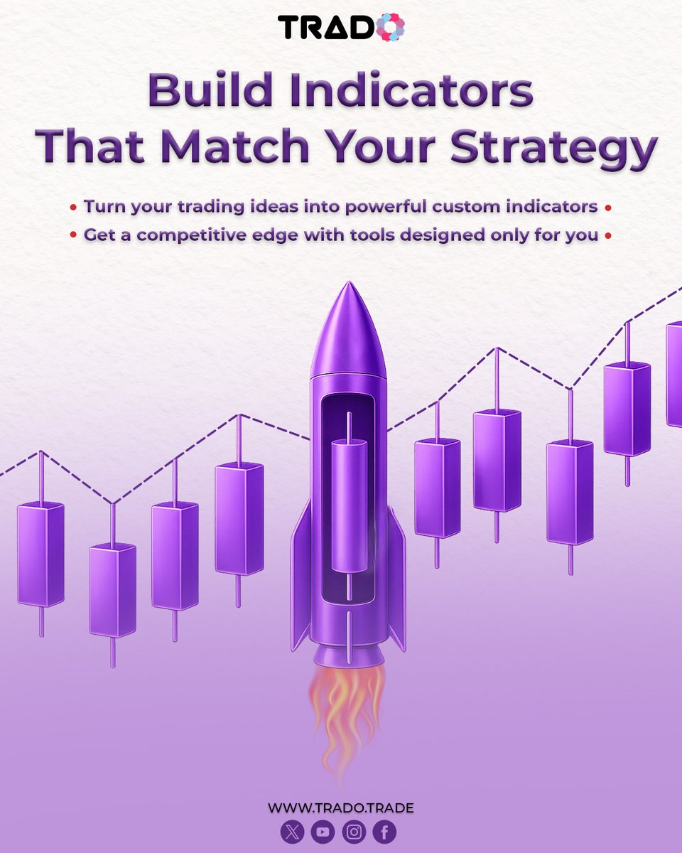 Trado_Trade's tweet photo. With TRADO custom indicators, traders can create tools designed specifically for NSE, options, and futures trading strategies.
Trade smarter. Trade your way. #CustomIndicators #OptionsTrading #FuturesTrading #AlgoTrading #TradingStrategy #NSEIndia #Trado #StockMarketIndia #Trade https://t.co/Uej2w7RloP