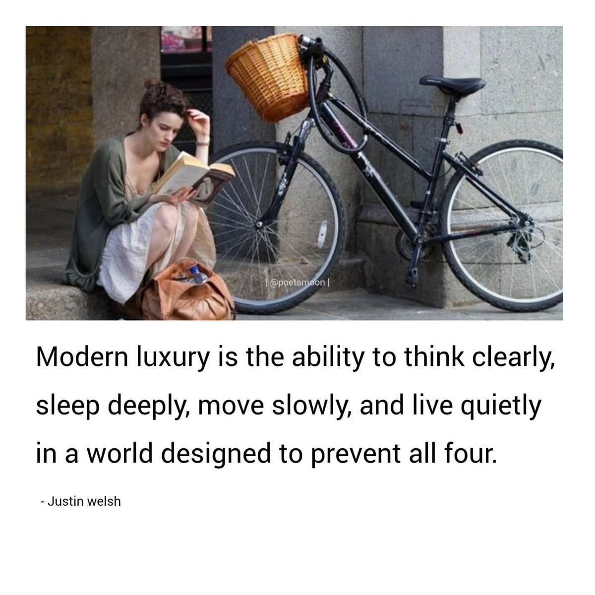 “Modern luxury is the ability to think clearly, sleep deeply, move slowly, and live quietly in a world designed to prevent all four”

— Justin Welsh