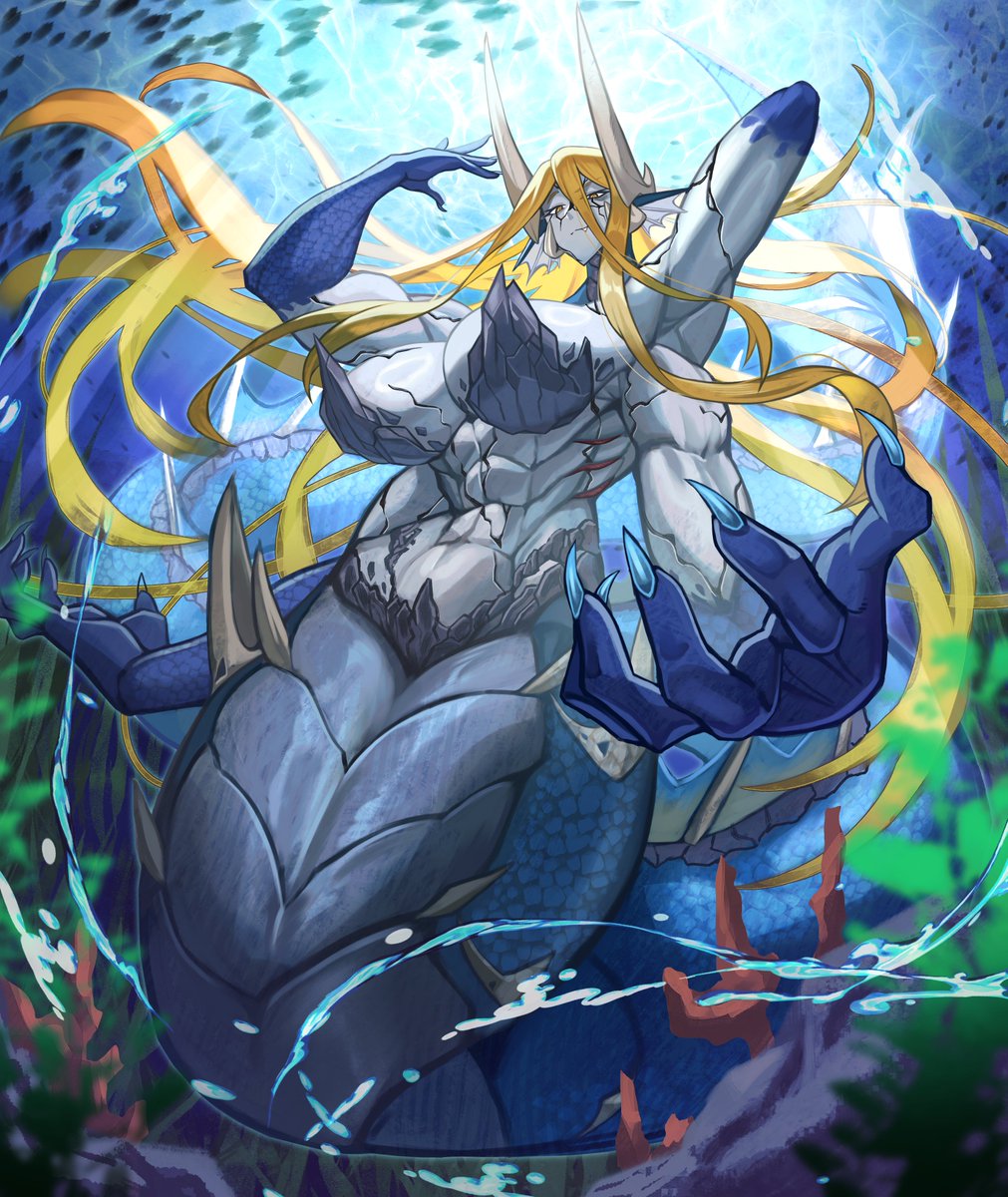 Sometimes you get bored being the only titan in the sea. Who knew the Leviathan could be so smug, guess that's just her way of showing off. 

Banger skeb from: <a href="/sio_rudo_y1/">シオルド</a> skeb them! its worth it!