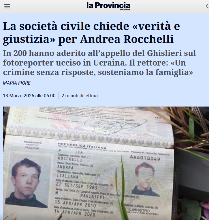 Giustizia per Andrea Rocchelli tweet media