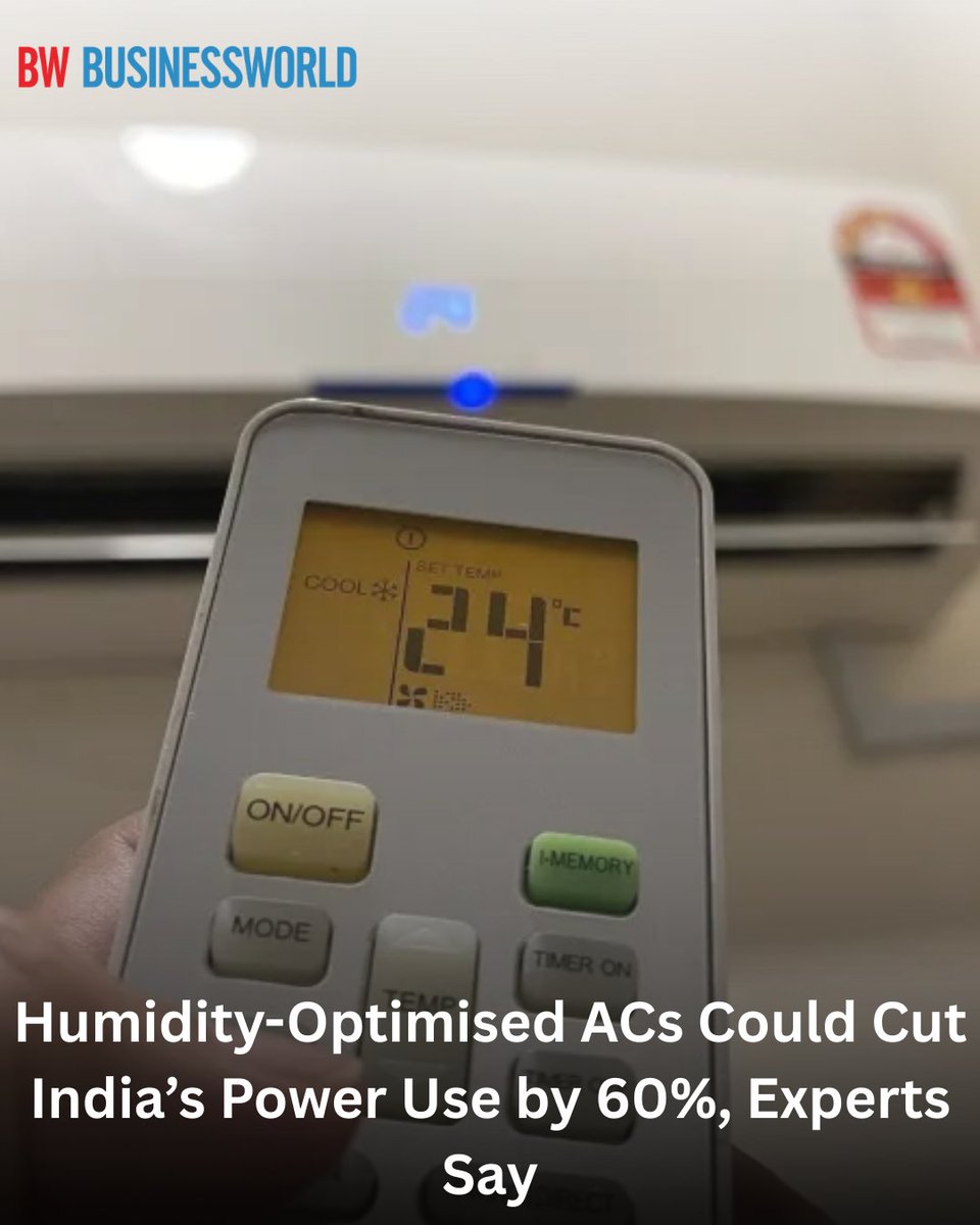 BWBusinessworld's tweet image. #BWOriginals: Experts Say Humidity-optimised ACs Can Cut India's Power Use By 60%

Read more: businessworld.in/article/expert…

@anuragbatrayo |  @NFWarsia | Tanvie Ahuja

#AirConditioning #EnergyEfficiency #ClimateTechnology #ElectricityDemand #RMI #HumidityControl #SustainableCooling