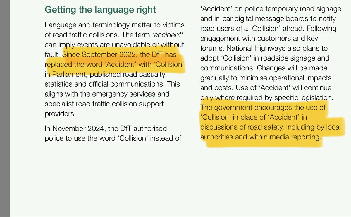 Dear <a href="/BBCNews/">BBC News (UK)</a> <a href="/BBCNewsnight/">BBC Newsnight</a> <a href="/BBCBreakfast/">BBC Breakfast</a> <a href="/BBCPolitics/">BBC Politics</a> <a href="/BBCRadio2/">BBC Radio 2</a> <a href="/BBCRadioLeeds/">BBC Radio Leeds</a> <a href="/BBCLookNorth/">BBC Yorkshire</a> <a href="/BBCTravelScot/">BBC Travel Scotland</a> 

Will you consider changing your reporting from road traffic ‘accident’ to road traffic ‘collision’ as <a href="/transportgovuk/">Department for Transport</a> guidance? 

⬇️ assets.publishing.service.gov.uk/media/695e2cff…

Thank you