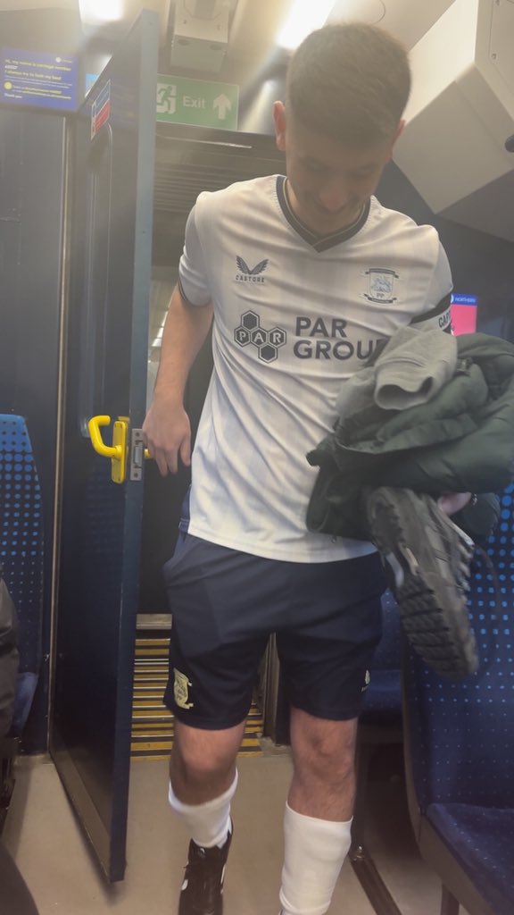 SamgDavis's tweet photo. Hi @pnefc can I get a shout out for your biggest fan Joe showing real commitment on his stag do, even wearing a captains armband and shinpads! Much appreciated https://t.co/lmKFgFnM0n