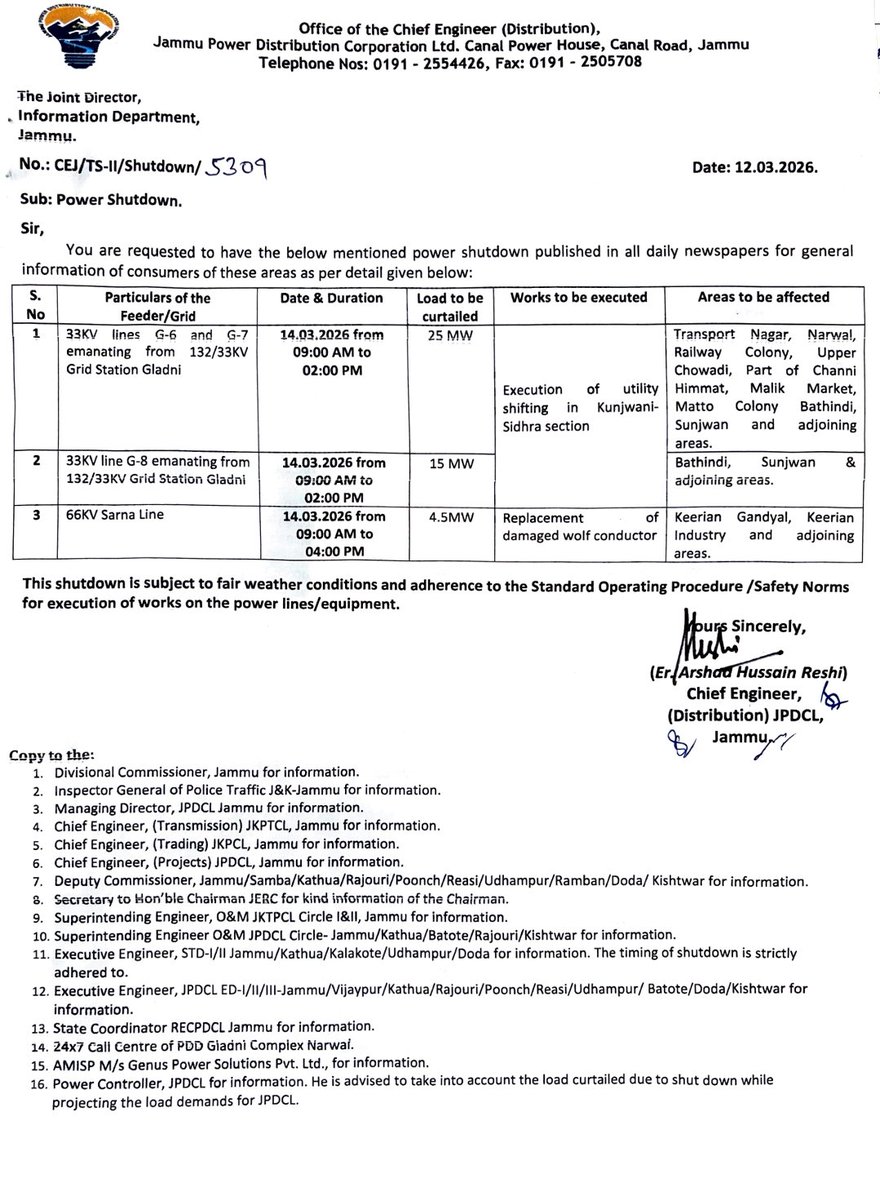 Jammu Power DISCOM tweet media